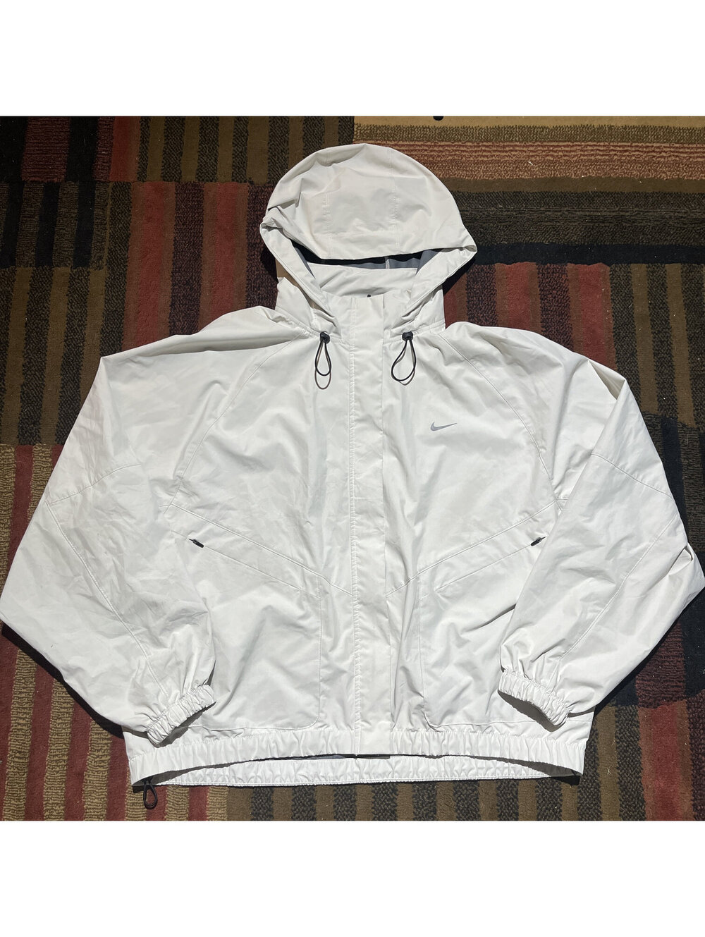 Nike Storm FIT White Gray Hooded Full Zip Jacket XL